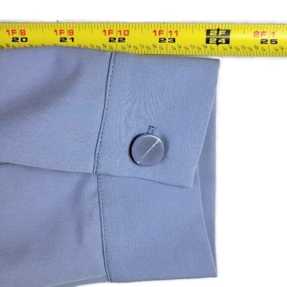 Soft Surroundings Blouse Women Size XL Blue Twisted Split Front V Neck Pullover - Picture 9 of 10